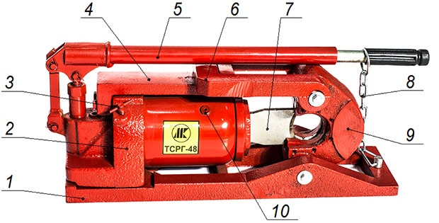 Тросорез стационарный ручной гидравлический ТСРГ-48 схема